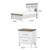 Full Bedroom Set | White | Dark Brown | & Nickel | 2 Piece Set with Nightst&