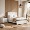 Full Bedroom Set | White | Dark Brown | & Nickel | 2 Piece Set with Nightst&