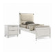 Full Bedroom Set | Pearl White & Clear | 2 Piece Set with Nightst&