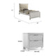 Full Bedroom Set | Pearl White & Clear | 2 Piece Set with Nightst&