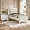 Full Bedroom Set | Pearl White & Clear | 2 Piece Set with Nightst&