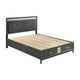 Full Bedroom Set | Gray | Black | & Silver | 2 Piece Set with Nightst&