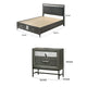 Full Bedroom Set | Gray | Black | & Silver | 2 Piece Set with Nightst&
