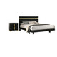 Full Bedroom Set, Black and Gold, 2 Piece Set with Nightstand