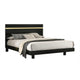 Full Bedroom Set, Black and Gold, 2 Piece Set with Nightstand
