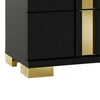Full Bedroom Set, Black and Gold, 2 Piece Set with Nightstand