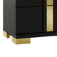 Full Bedroom Set, Black and Gold, 2 Piece Set with Nightstand
