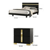 Full Bedroom Set, Black and Gold, 2 Piece Set with Nightstand