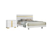 Full Bedroom Set, White and Gold, 2 Piece Set with Nightstand