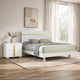 Full Bedroom Set, White and Gold, 2 Piece Set with Nightstand