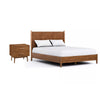 Full Bedroom Set, Walnut Brown and Nickel, 2 Piece Set with Nightstand