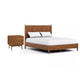 Full Bedroom Set, Walnut Brown and Nickel, 2 Piece Set with Nightstand