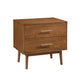 Full Bedroom Set, Walnut Brown and Nickel, 2 Piece Set with Nightstand