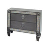 Full Bedroom Set | Gray & Nickel | 2 Piece Set with Nightst&