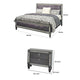 Full Bedroom Set | Gray & Nickel | 2 Piece Set with Nightst&