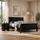 Full Bedroom Set | Black & Nickel | 2 Piece Set with Nightst&