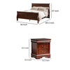 Full Bedroom Set | Cherry Brown & Bronze | 2 Piece Set with Nightst&