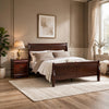Full Bedroom Set | Cherry Brown & Bronze | 2 Piece Set with Nightst&
