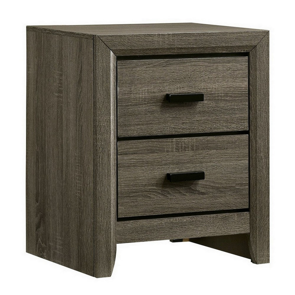 Full Bedroom Set | Gray & Black | 2 Piece Set with Nightst&