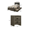 Full Bedroom Set | Gray & Black | 2 Piece Set with Nightst&