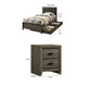 Full Bedroom Set | Gray & Black | 2 Piece Set with Nightst&