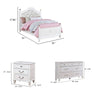 Full Bedroom Set | Black | Gold | & White | 3 Piece Set with Dresser & Nightst&