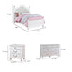 Full Bedroom Set | Black | Gold | & White | 3 Piece Set with Dresser & Nightst&