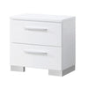 Full Bedroom Set | White & Gray | 3 Piece Set with Dresser & Nightst&