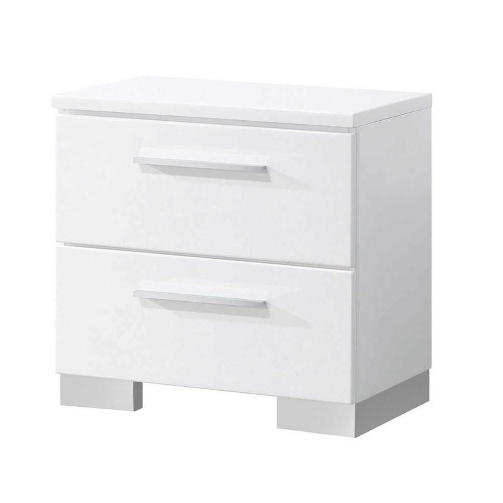 Full Bedroom Set | White & Gray | 3 Piece Set with Dresser & Nightst&