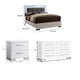 Full Bedroom Set | White & Gray | 3 Piece Set with Dresser & Nightst&