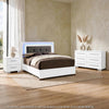 Full Bedroom Set | White & Gray | 3 Piece Set with Dresser & Nightst&