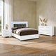 Full Bedroom Set | White & Gray | 3 Piece Set with Dresser & Nightst&