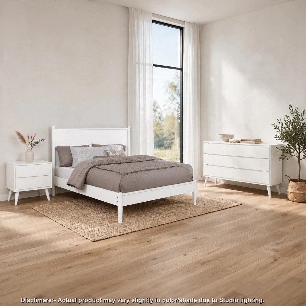 Full Bedroom Set | White | 3 Piece Set with Dresser & Nightst&