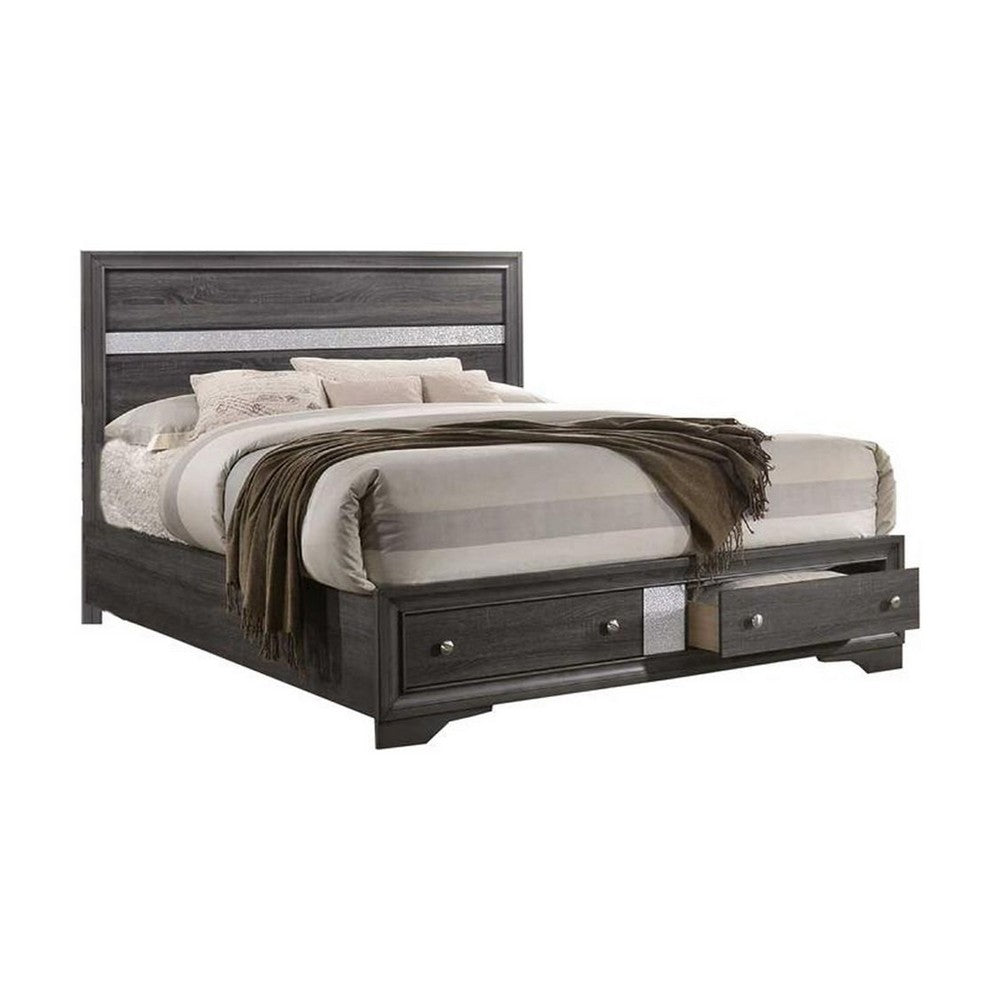 Full Bedroom Set | White | Silver | & Gray | 3 Piece Set with Dresser & Nightst&