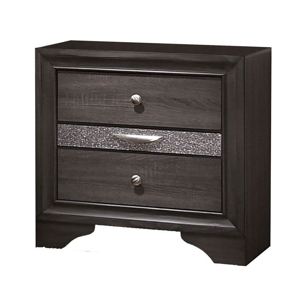 Full Bedroom Set | White | Silver | & Gray | 3 Piece Set with Dresser & Nightst&