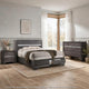 Full Bedroom Set | White | Silver | & Gray | 3 Piece Set with Dresser & Nightst&
