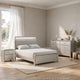 Full Bedroom Set | Champagne Gray | Nickel | & Silver | 3 Piece Set with Dresser & Nightst&