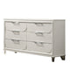 Full Bedroom Set | Pearl White & Clear | 3 Piece Set with Dresser & Nightst&