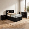 Full Bedroom Set | Black & Nickel | 3 Piece Set with Dresser & Nightst&