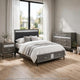 Full Bedroom Set | Gray | Silver | & Black | 3 Piece Set with Dresser & Nightst&