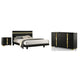 Full Bedroom Set | Black & Gold | 3 Piece Set with Dresser & Nightst&
