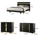 Full Bedroom Set | Black & Gold | 3 Piece Set with Dresser & Nightst&