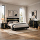 Full Bedroom Set | Black & Gold | 3 Piece Set with Dresser & Nightst&