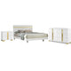 Full Bedroom Set | White & Gold | 3 Piece Set with Dresser & Nightst&