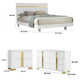 Full Bedroom Set | White & Gold | 3 Piece Set with Dresser & Nightst&