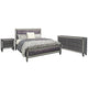 Full Bedroom Set | Gray & Nickel | 3 Piece Set with Dresser & Nightst&