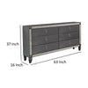 Full Bedroom Set | Gray & Nickel | 3 Piece Set with Dresser & Nightst&