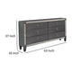 Full Bedroom Set | Gray & Nickel | 3 Piece Set with Dresser & Nightst&