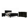 Full Bedroom Set | Black & Nickel | 3 Piece Set with Dresser & Nightst&