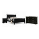 Full Bedroom Set | Black & Nickel | 3 Piece Set with Dresser & Nightst&